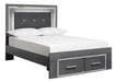 [SPECIAL] Lodanna Gray Full LED Storage Bed - Lara Furniture