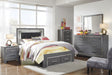 [SPECIAL] Lodanna Gray Full LED Storage Bed - Lara Furniture