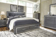 [SPECIAL] Lodanna Gray King LED Storage Bed - Lara Furniture