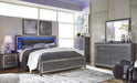 [SPECIAL] Lodanna Gray LED Panel Bedroom Set - Lara Furniture