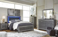 [SPECIAL] Lodanna Gray LED Panel Bedroom Set - Lara Furniture