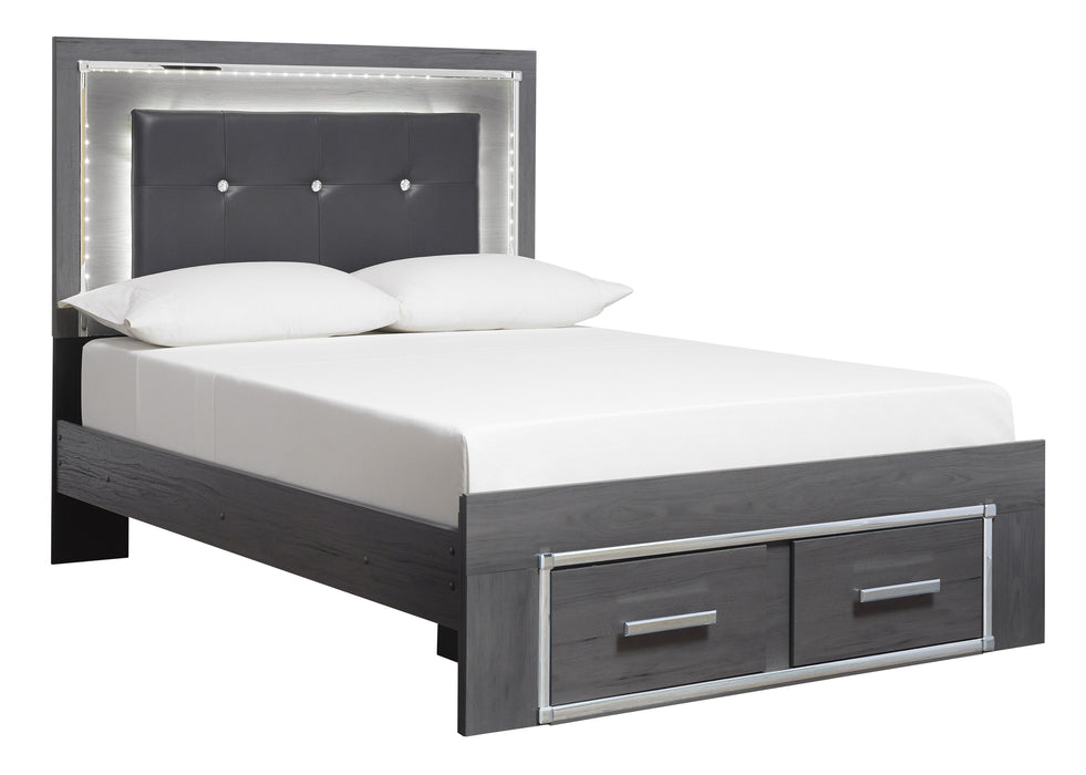 [SPECIAL] Lodanna Gray Youth LED Storage Bedroom Set - Lara Furniture