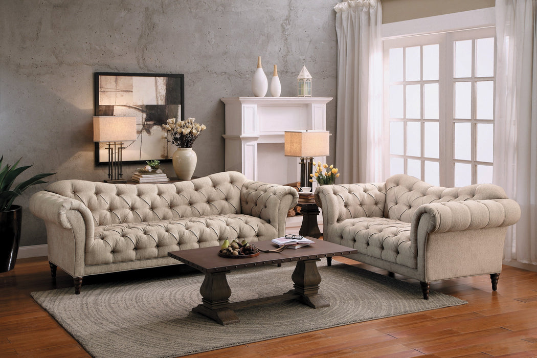 St. Claire Beige Living Room Set - Lara Furniture