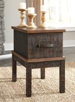 Stanah Two-tone Chairside End Table with USB Ports & Outlets - T892-7 - Lara Furniture