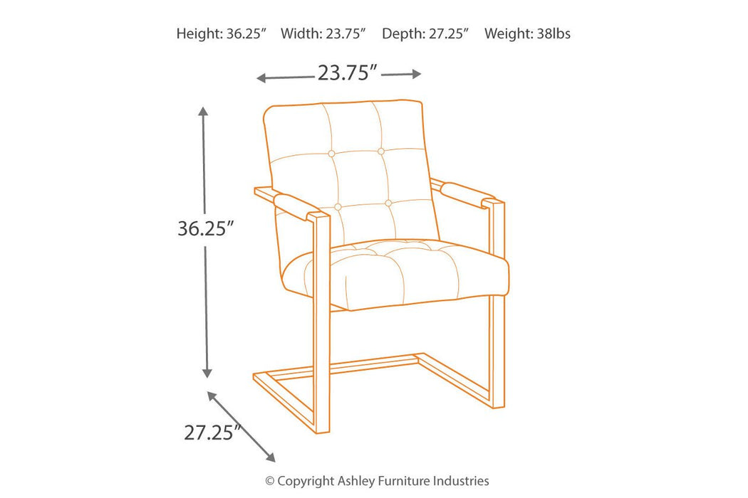 Starmore Brown Home Office Desk Chair (Set of 2) - H633-02A - Lara Furniture