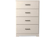 Stelsie White Chest of Drawers - B2588-44 - Lara Furniture