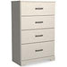 Stelsie White Chest of Drawers - B2588-44 - Lara Furniture