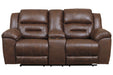 Stoneland Chocolate Power Reclining Loveseat with Console - 3990496 - Lara Furniture