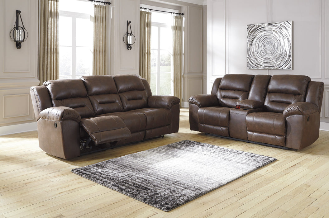 Stoneland Chocolate Reclining Living Room Set - Lara Furniture