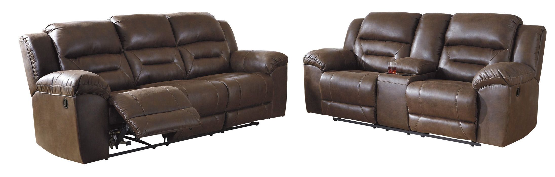 Stoneland Chocolate Reclining Living Room Set - Lara Furniture