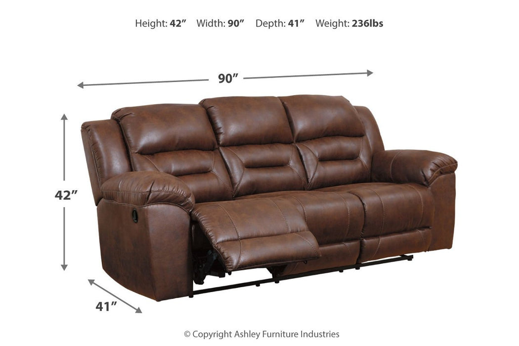 Stoneland Chocolate Reclining Sofa - 3990488 - Lara Furniture