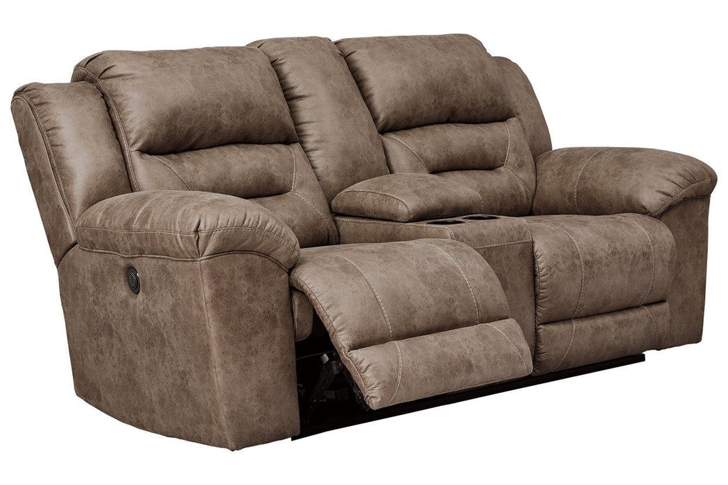 Stoneland Fossil Power Reclining Loveseat with Console - 3990596 - Lara Furniture