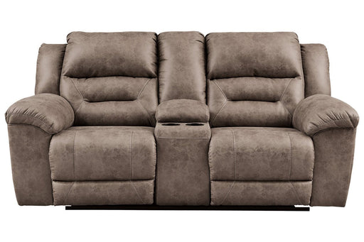 Stoneland Fossil Reclining Loveseat with Console - 3990594 - Lara Furniture