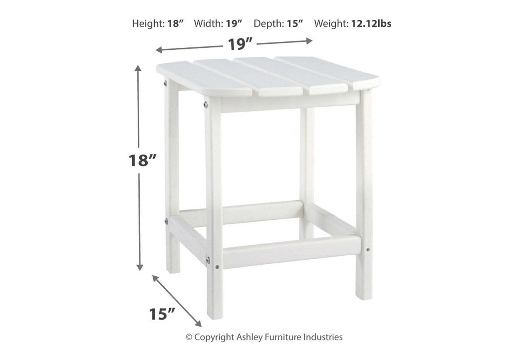 Sundown Treasure White End Table - P011-703 - Lara Furniture