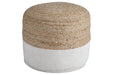 Sweed Valley Natural/White Pouf - A1000420 - Lara Furniture