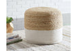 Sweed Valley Natural/White Pouf - A1000420 - Lara Furniture