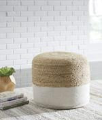 Sweed Valley Natural/White Pouf - A1000420 - Lara Furniture