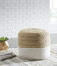 Sweed Valley Natural/White Pouf - A1000420 - Lara Furniture