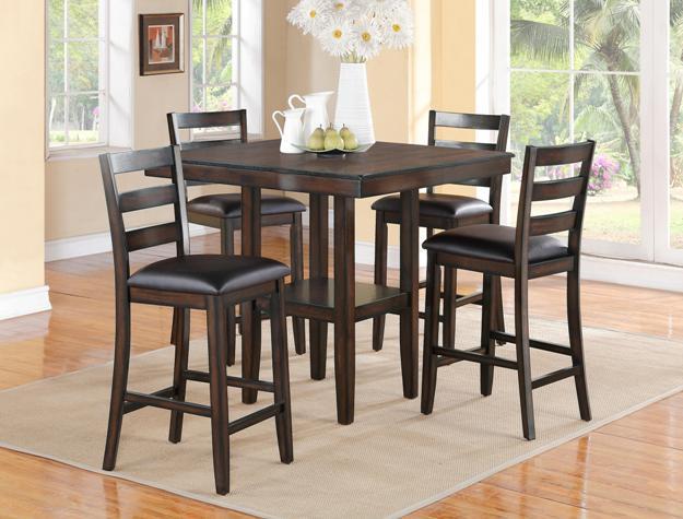 Tahoe Brown 5-Piece Counter Height Dining Set - 2630SET - Lara Furniture