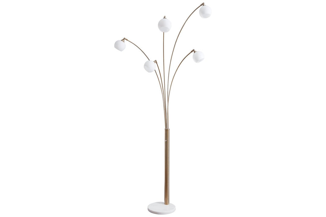 Taliya Champagne/White Arc Lamp - L725119 - Lara Furniture