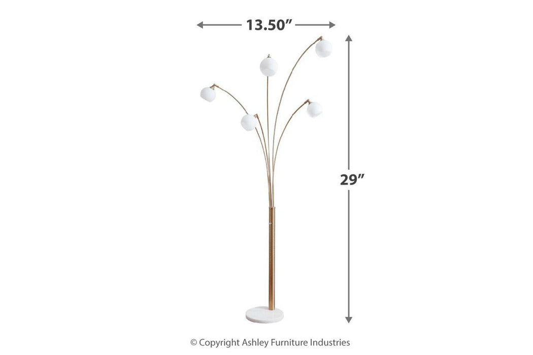 Taliya Champagne/White Arc Lamp - L725119 - Lara Furniture