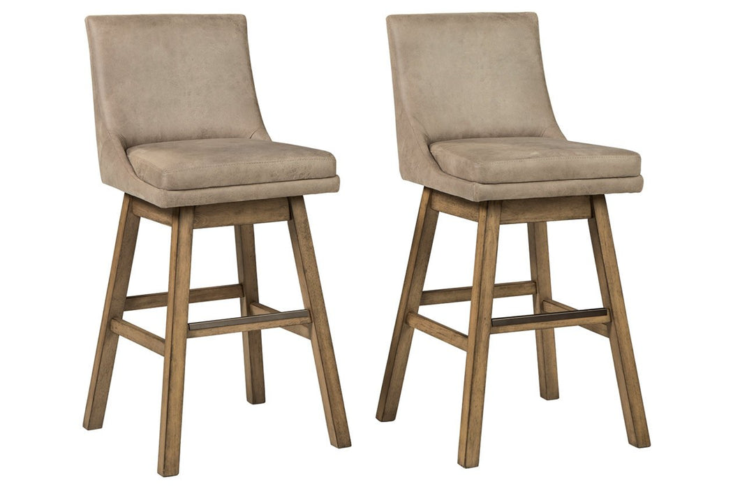 Tallenger Beige Bar Height Bar Stool (Set of 2) - D380-530 - Lara Furniture