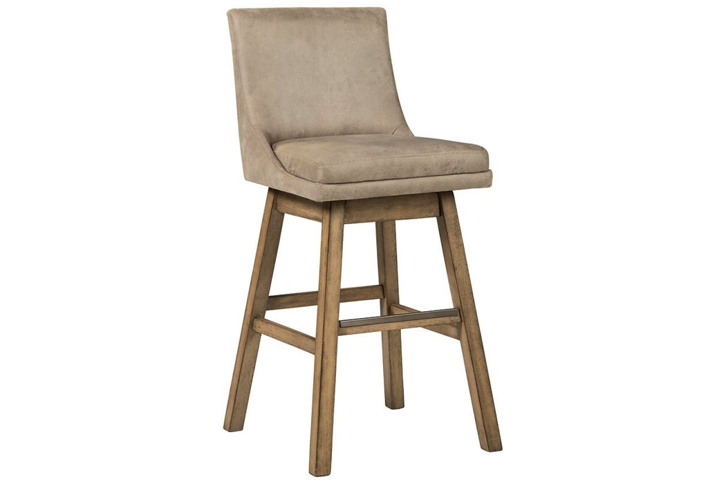 Tallenger Beige Bar Height Bar Stool (Set of 2) - D380-530 - Lara Furniture