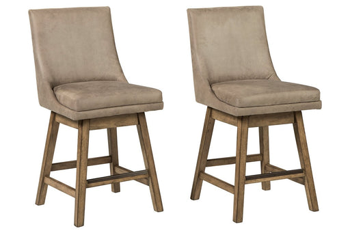 Tallenger Beige Counter Height Bar Stool (Set of 2) - D380-524 - Lara Furniture