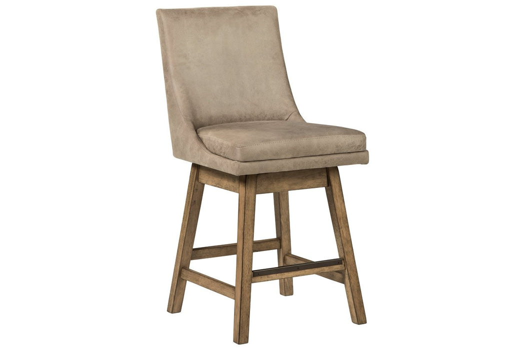 Tallenger Beige Counter Height Bar Stool (Set of 2) - D380-524 - Lara Furniture