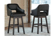 Tallenger Black/Dark Brown Bar Height Bar Stool (Set of 2) - D380-930 - Lara Furniture