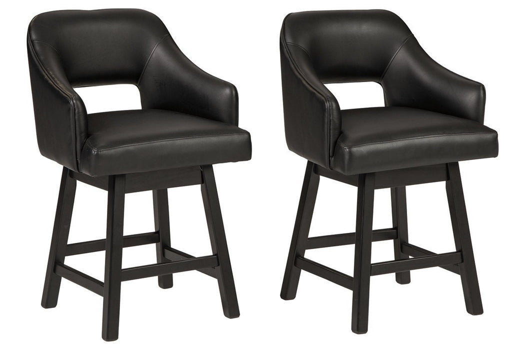 Tallenger Black/Dark Brown Counter Height Bar Stool (Set of 2) - D380-924 - Lara Furniture