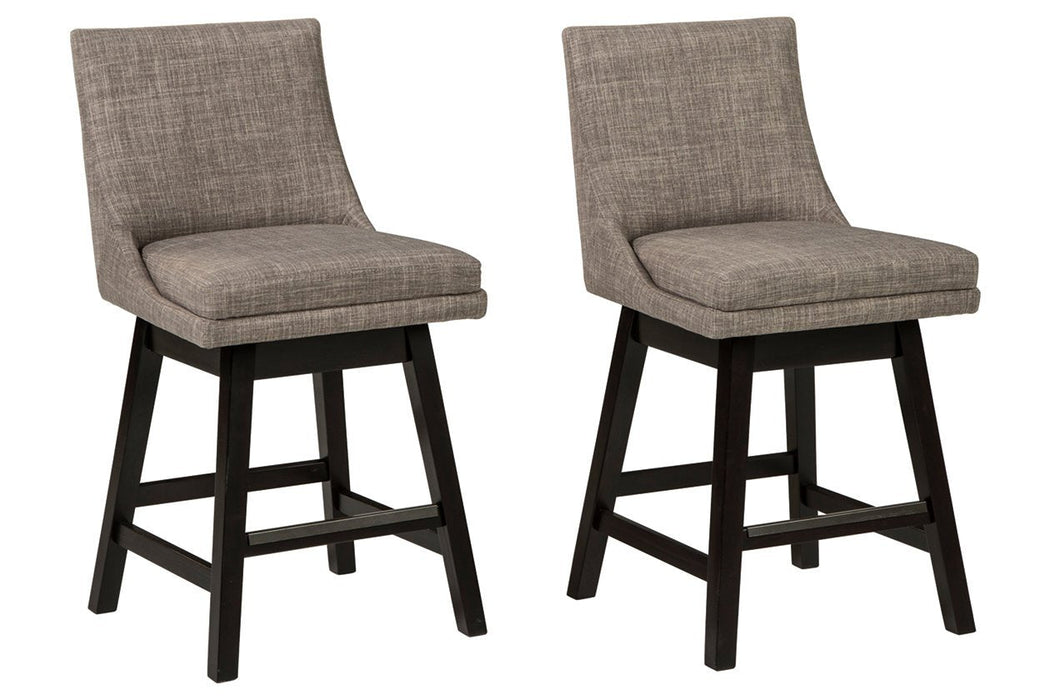 Tallenger Light Gray Counter Height Bar Stool (Set of 2) - D380-424 - Lara Furniture