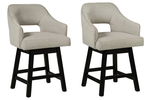 Tallenger White/Dark Brown Counter Height Bar Stool (Set of 2) - D380-724 - Lara Furniture