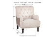 Tartonelle Ivory/Taupe Accent Chair - A3000053 - Lara Furniture