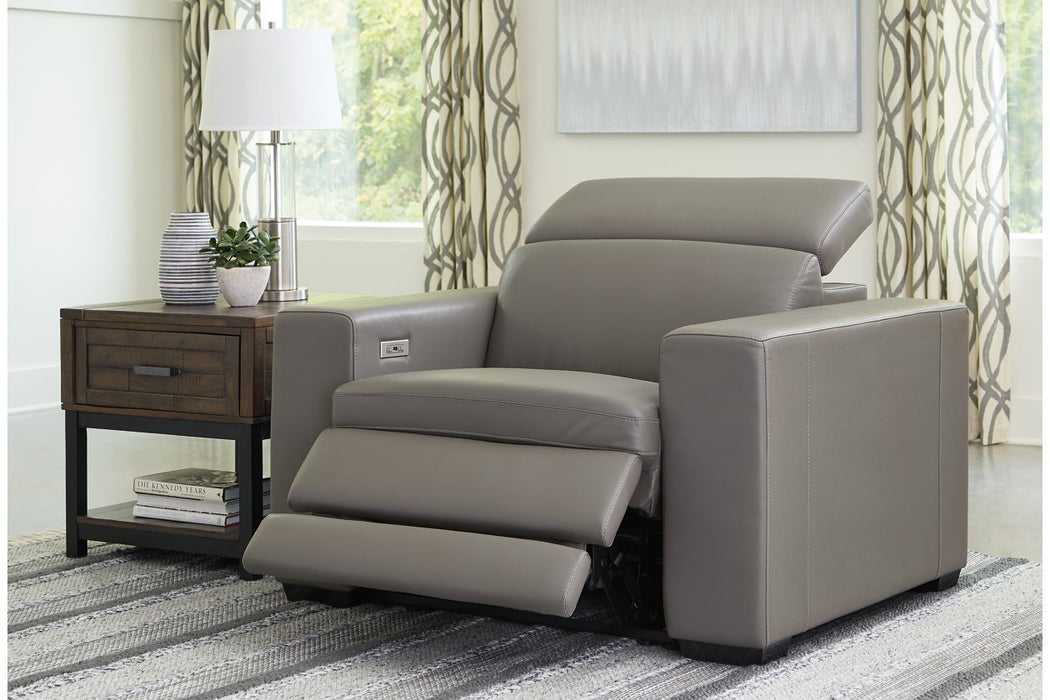 Texline Gray Power Recliner - U5960313 - Lara Furniture