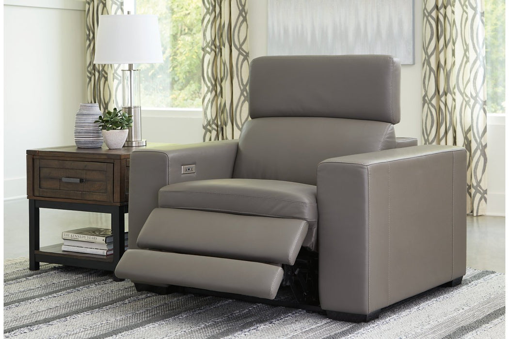 Texline Gray Power Recliner - U5960313 - Lara Furniture