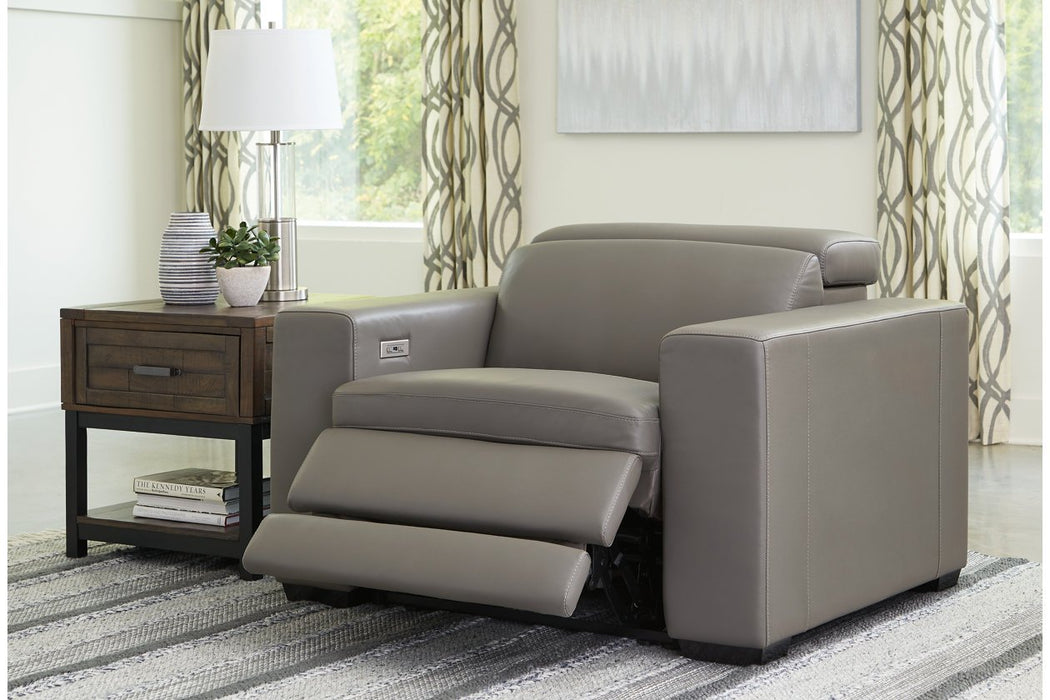 Texline Gray Power Recliner - U5960313 - Lara Furniture