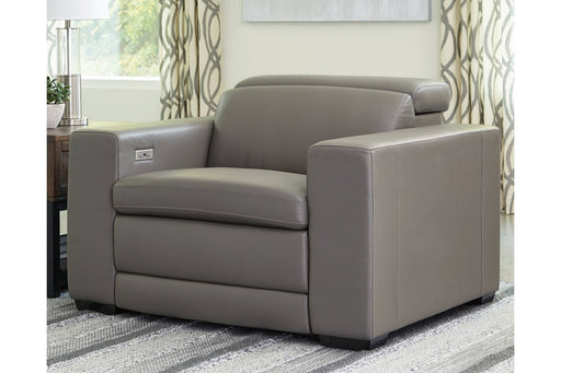 Texline Gray Power Recliner - U5960313 - Lara Furniture