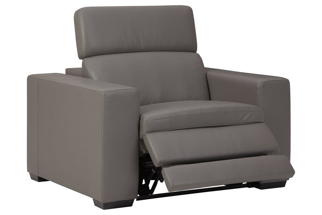 Texline Gray Power Recliner - U5960313 - Lara Furniture