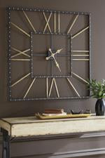 Thames Black/Gold Finish Wall Clock - A8010112 - Lara Furniture