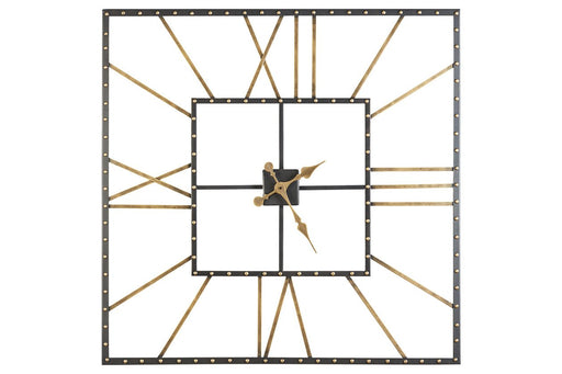 Thames Black/Gold Finish Wall Clock - A8010112 - Lara Furniture