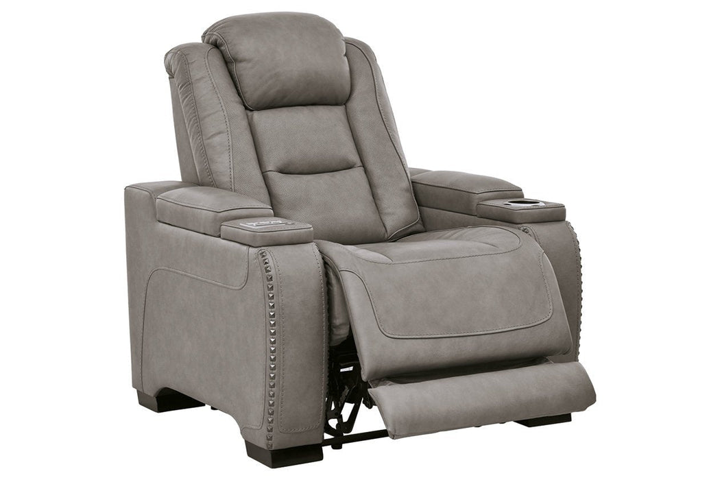 The Man-Den Gray Power Recliner - U8530513 - Lara Furniture