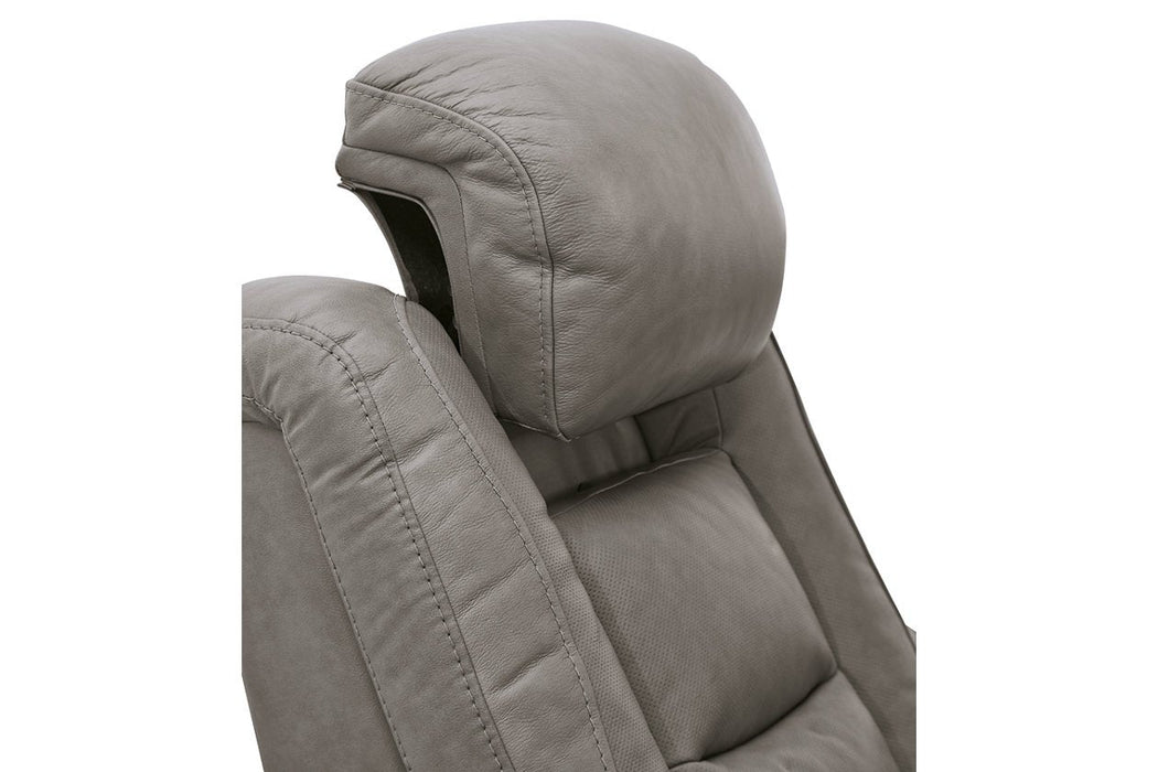 The Man-Den Gray Power Recliner - U8530513 - Lara Furniture