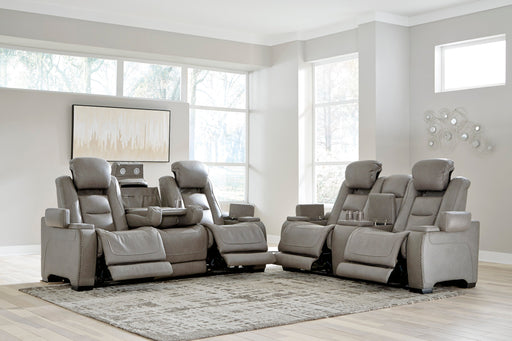 The Man-Den Gray Power Reclining Living Room Set - Lara Furniture