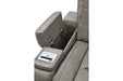 The Man-Den Gray Power Reclining Loveseat with Console - U8530518 - Lara Furniture