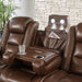 The Man-Den Mahogany Power Reclining Living Room Set - Lara Furniture