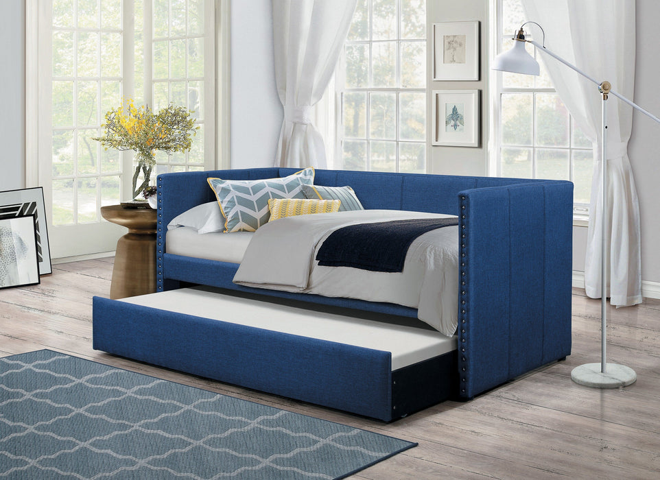 Therese Blue Daybed with Trundle - 4969BU - Lara Furniture