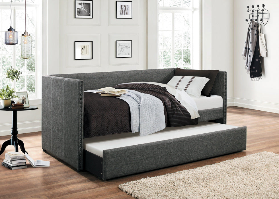 Therese Gray Daybed with Trundle - 4969GY - Lara Furniture