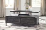 Todoe Dark Gray Coffee Table with Lift Top - T901-9 - Lara Furniture