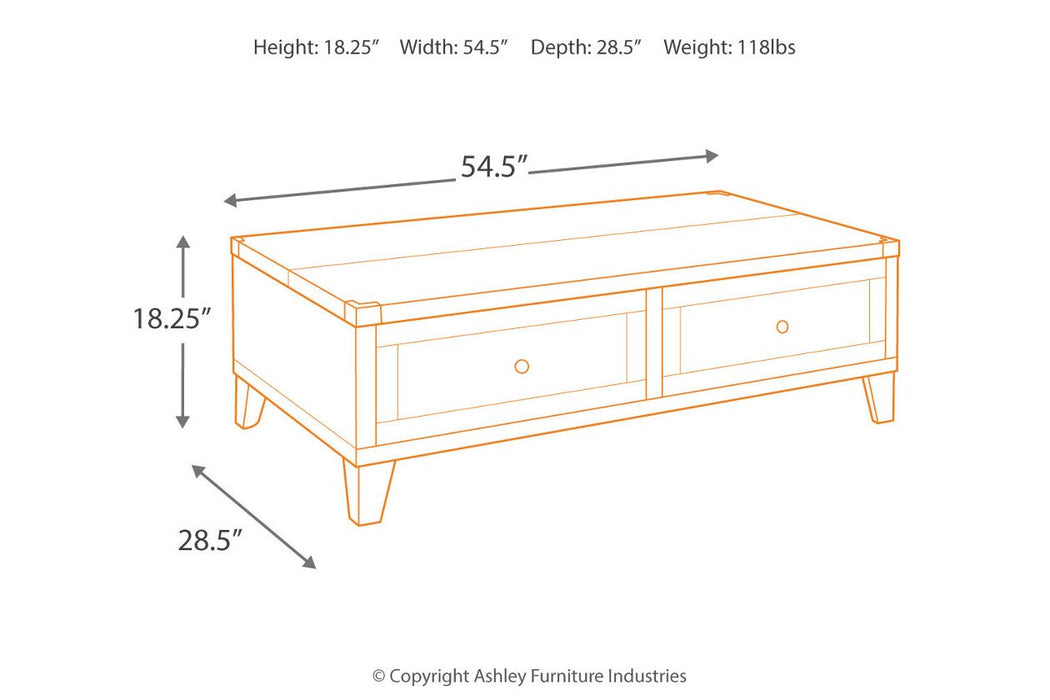 Todoe Dark Gray Coffee Table with Lift Top - T901-9 - Lara Furniture